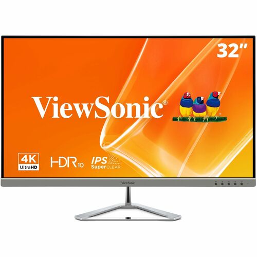 Monitor, 4K, 32", 28-1/10"Wx9-1/10"Dx19-9/10"H, Silver
