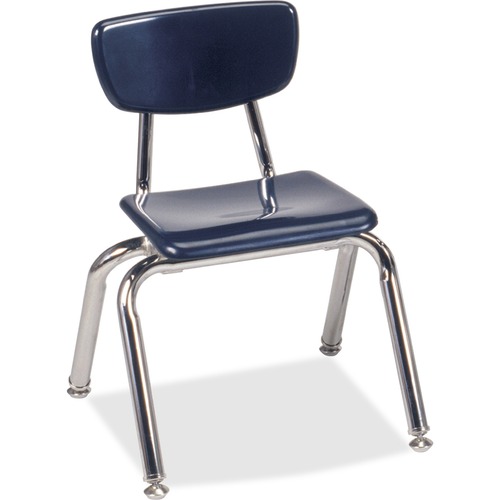 Stack Chairs, 12" H Seat, 14-5/8" x 15" x 20-1/2", Navy 4/CT