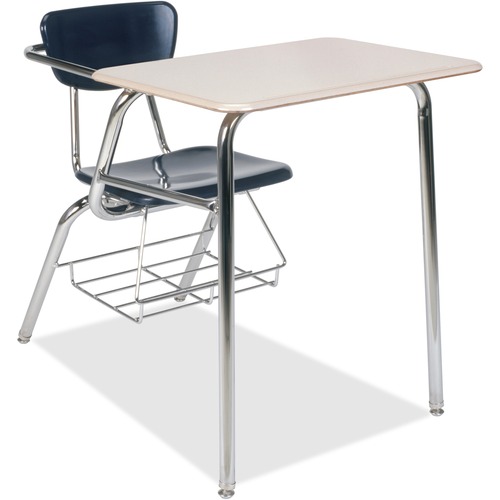 Chair Desk, Rectangle Top, Bookrack, 29-5/8" x 23" x 36", BE 2/CT