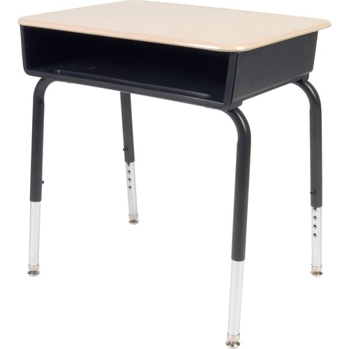 Desk, With Book Box, Open Front, Plastic, 18" x 24" x 30", Sandstone 2/CT