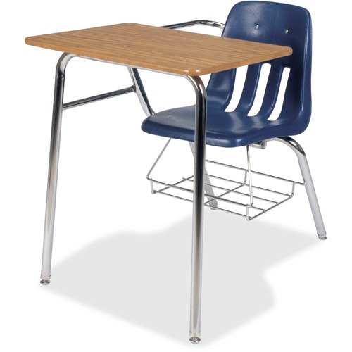 Chair Desk, Rectangle Top, Bookrack, 24" x 36-1/2" x 30", Be 2/CT