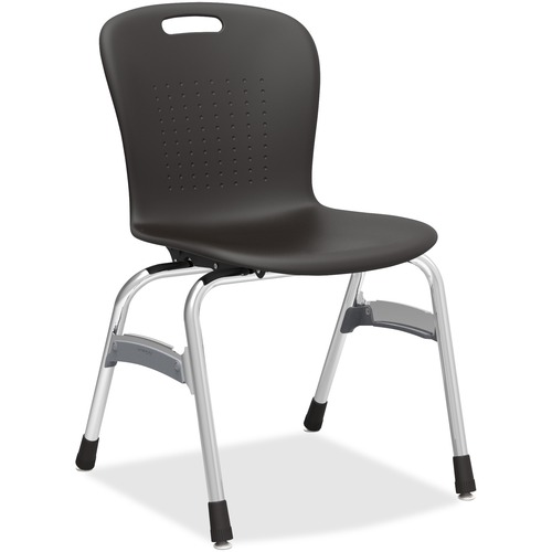 Chair, No Arms, 22-5/8" x 20-3/4" x 33", Black/Cream 4/CT