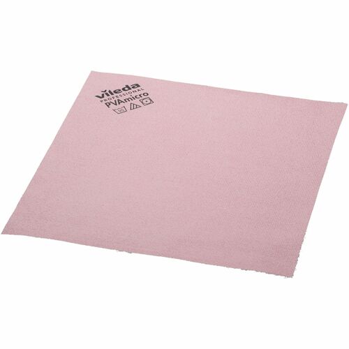 Cleaning Cloths, Microfiber, 14" x 15", Red 5/PK