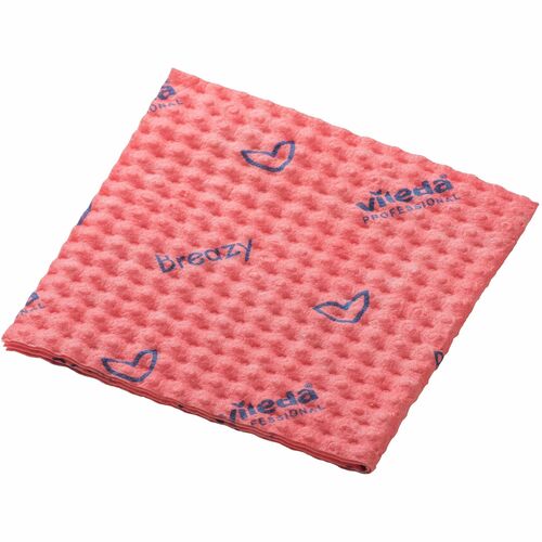 Microfiber Cloths, 13-3/4" x 14", Red 25/PK