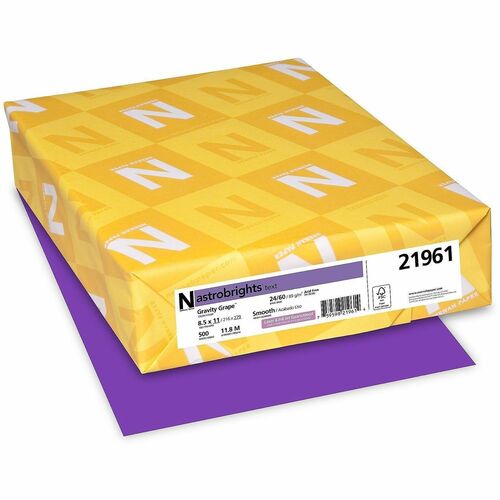 Copy Paper, 24 lb, 8-1/2" x 11", Gravity Grape 500/RM