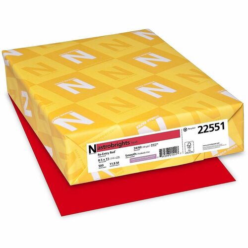 Paper, Astrobrt, 24#, Ream Entry Red 500/RM