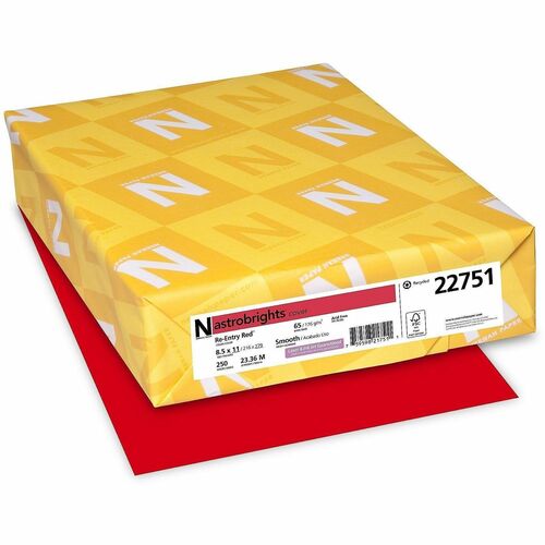 Paper, Astrobrit, 65#, Ream Entry Red 250/PK
