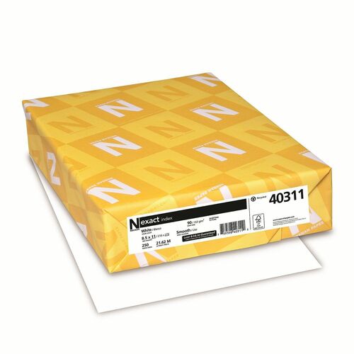 Paper, Index, 90#, 8.5x11, White, 250/Pack 2/BD
