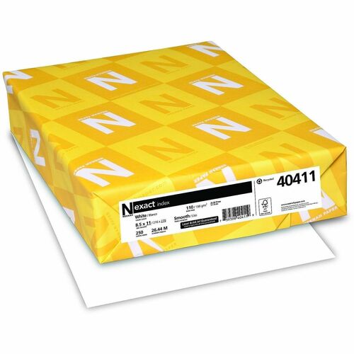 Paper, Index, 110#, 8.5x11, White 250/PK