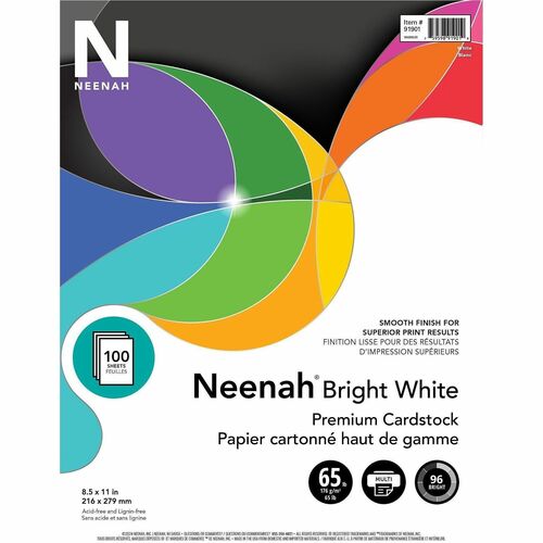 Paper, 65#, Cover, Bright White 100/PK