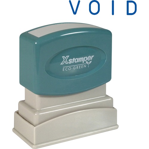 "Void" Pre-Ink Stamp, 1/2"x1-5/8" Impression, Blue Ink
