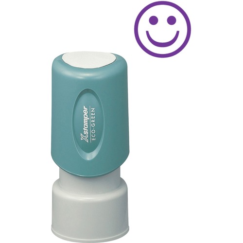 Stamp, Round, 5/8", Smile, PE