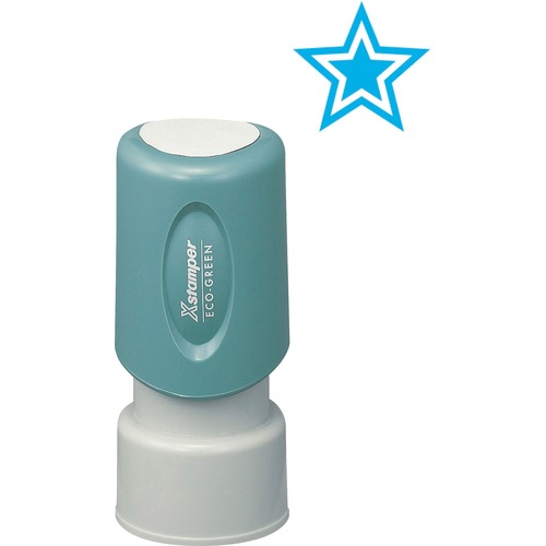 Stamp, Round, 5/8", Star, Light Blue