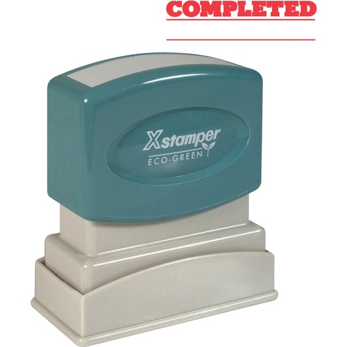 Pre-Inked Stamp "Completed", 1/2" x 1-5/8", Red Ink