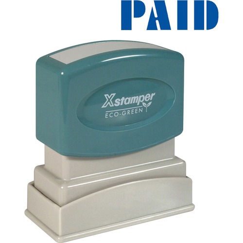 "Paid" Ink Stamp, 1/2" x 1-5/8", Blue Ink