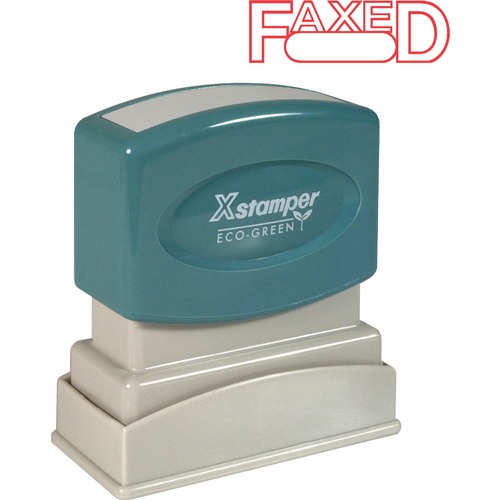 "Faxed" Ink Stamp, w/ Blank Window, 1/2" x 1-5/8", Red Ink