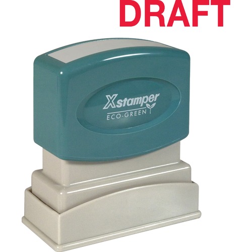 Stamp, Pre-Inked, Draft, Red