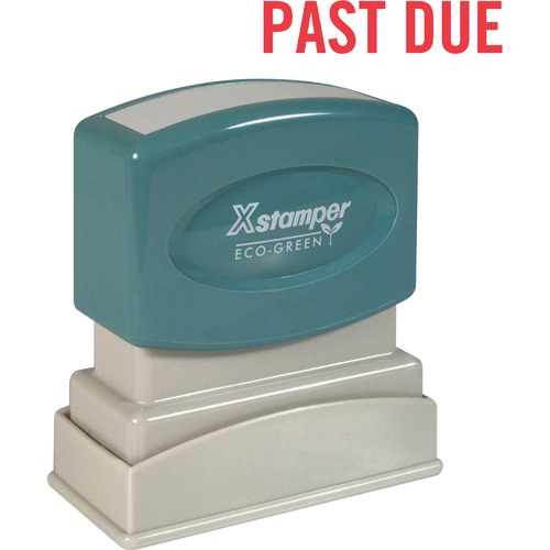 "Past Due" Ink Stamp, 1/2" x 1-5/8", Red Ink