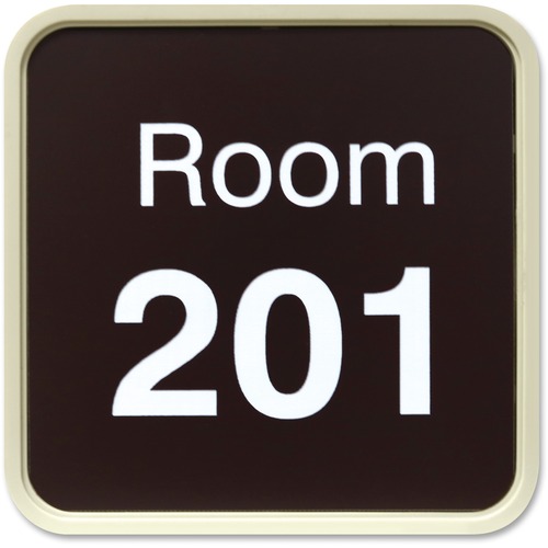 Designer Wall/Door Sign, 4" x 4", Almond Frame