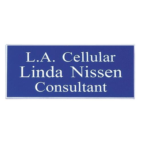Plastic Name Badge, 3 Lines of Copy, 1-1/2" x 3"