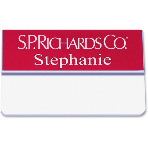 Pocket Name Badge With Logo, 3/4" x 3", Assorted