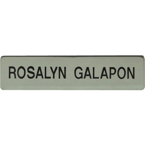 Metal Uniform Badge, 5/8"x2-1/2", Gold with Black Letters