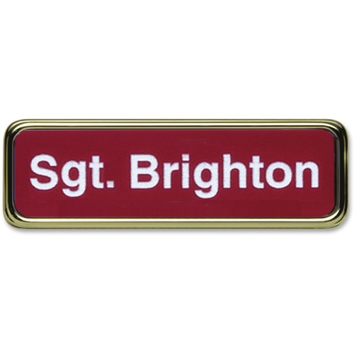 Name Badge, 1" x 3", Gold Frame
