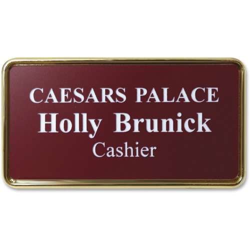 Name Badge 1-1/2" x 3", Gold Frame