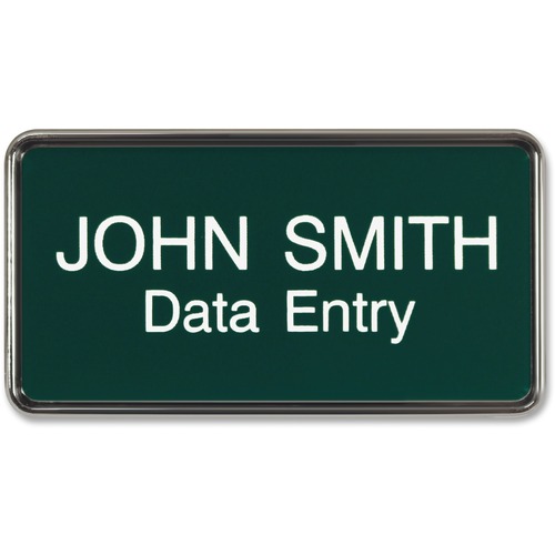 Name Badge, 1-1/2" x 3", Silver Frame