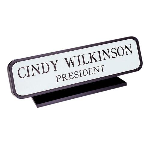 Designer Desk Sign, 2" x 8", Black Frame