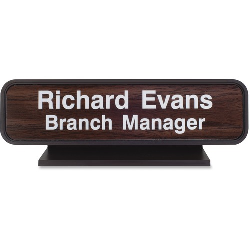 Designer Desk Sign, 2" x 8", Brown Frame