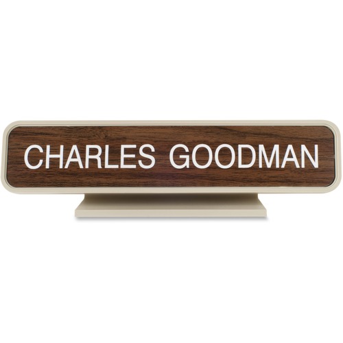 Designer Desk Sign, 2" x 10", Almond Frame