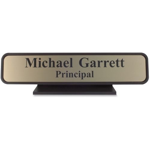 Designer Desk Sign, 2" x 10", Brown Frame