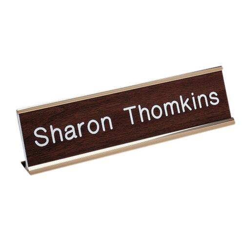 Standard Aluminum Desk Sign, 2" x 8", Gold