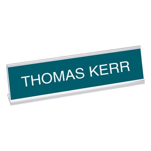 Standard Aluminum Desk Sign, 2" x 8", Silver
