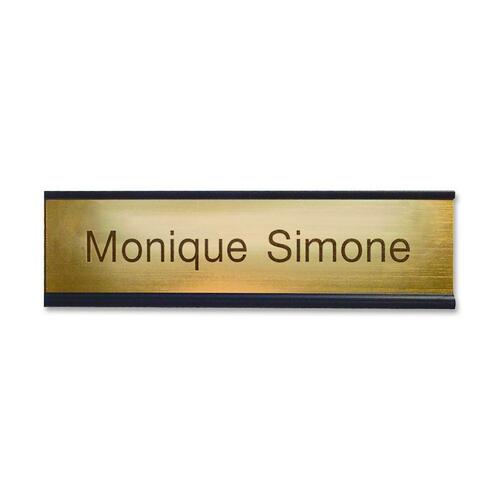 Standard Aluminum Desk Sign, 2" x 8", Black