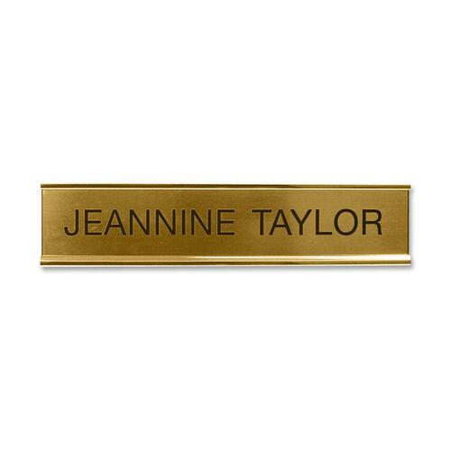 Standard Aluminum Desk Sign, 2" x 10", Gold