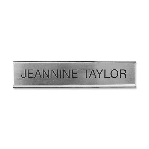 Standard Aluminum Desk Sign, 2" x 10", Silver