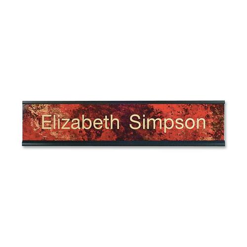 Standard Aluminum Desk Sign, 2" x 10", Black
