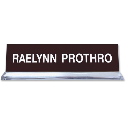 Acrylic Base Desk Sign, 2" x 8", Clear Frame