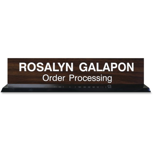 Acrylic Base Desk Sign, 2" x 10", Black Frame