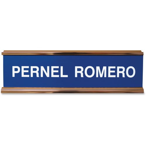 Sign, Desk, 2-Sided, Easel-Style, Aluminum, 2" x 8", Gold
