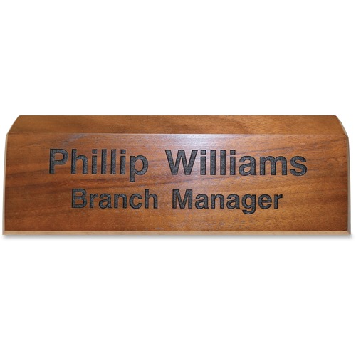 Engraved Desk Sign, 2" x 8", Walnut