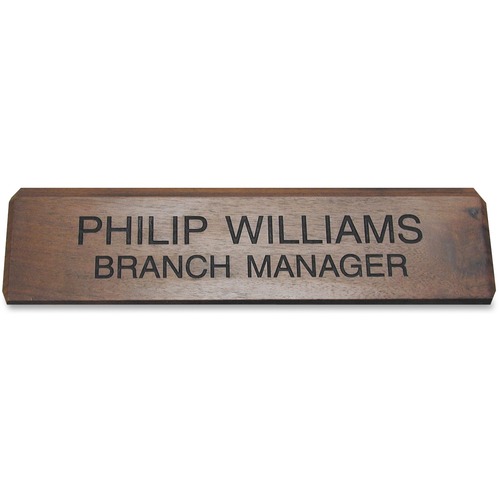 Engraved Desk Sign, 2" x 10", Walnut