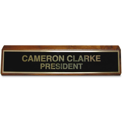 Black Brass Plated Mounted On Wood, 2" x 10"