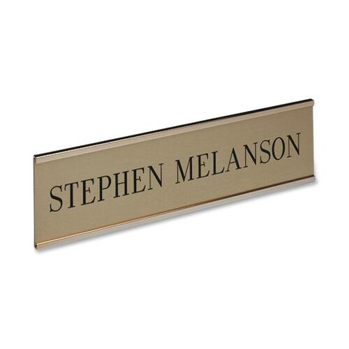 Sign, Wall, Standard, Custom, Aluminum Frame, Plastic, 2" x 8", Gold