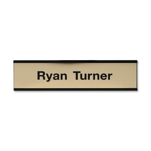 Sign, Wall, Standard, Custom, Aluminum Frame, Plastic, 2" x 8", Black