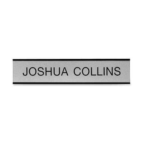 Sign, Wall, Standard, Custom, Aluminum Frame, Plastic, 2" x 10", Black
