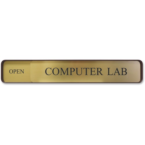 Sign, Wall, Changeable, Customized, Aluminum Frame, 2" x 13", Bronze