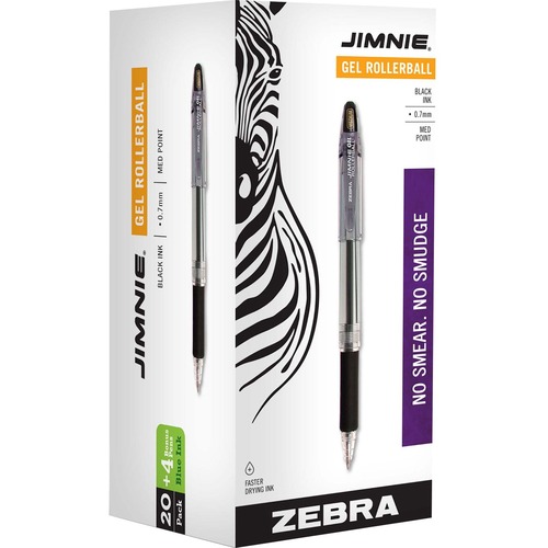 Pen, Jimnie, Gel, 0.7, Black 24/PK